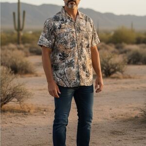 Men's Casual Camouflage Print Shirt